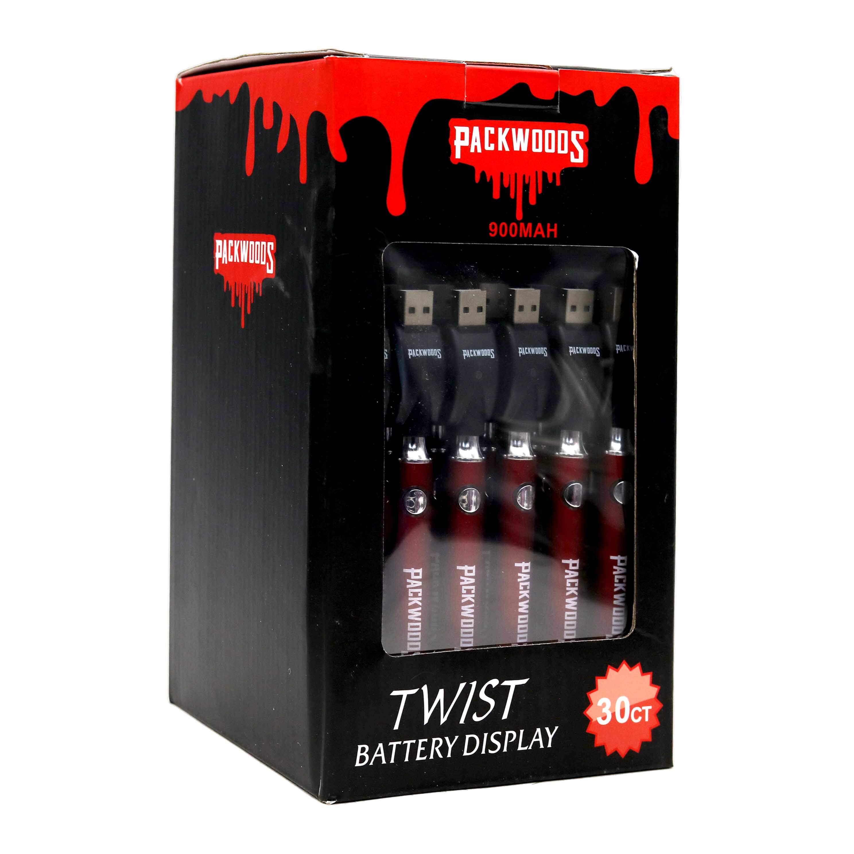 Packwoods Twist Adjustable Voltage (3.3V-4.8V) Battery (BT900) | 900 mah | 30 Count Display product image